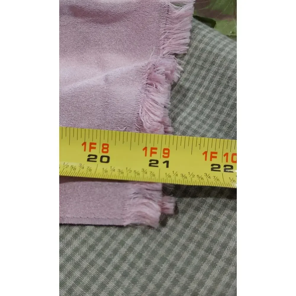 Vntg Soft Pink Gray Reversible Cupid Hearts Valentine Silk Scarf France 42x12